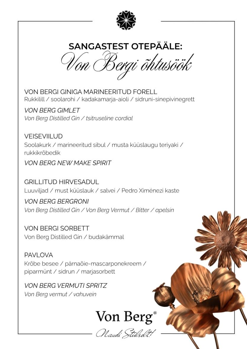 Von Berg menüü 21.08.26